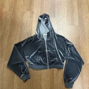 Adika Gray Cropped Zip-Up Jacket